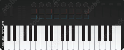 Keyboard music instrument. vector illustration
