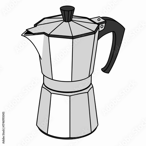 Vector art of moka pot illustration