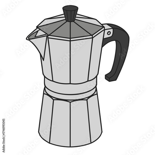 Vector art of moka pot for espresso