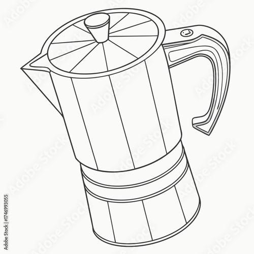 Vector art of moka pot line art