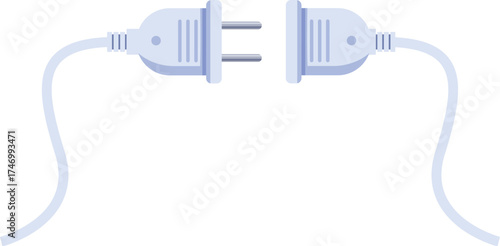 Two parts of an electric plug are being disconnected, representing a loss of power or electricity