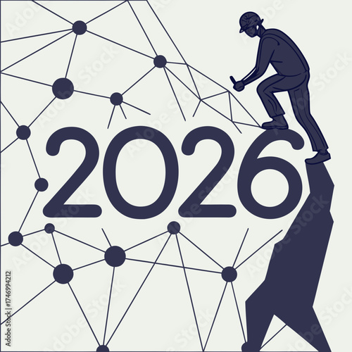 Vector art of the year 2026 and the future of technology