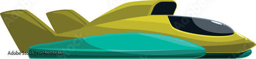 Hydrofoil ship cruising on water, innovative transportation technology