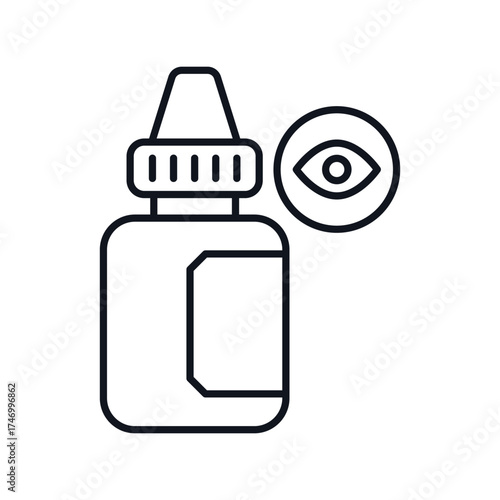 Eye Drop icon with white background vector stock illustration