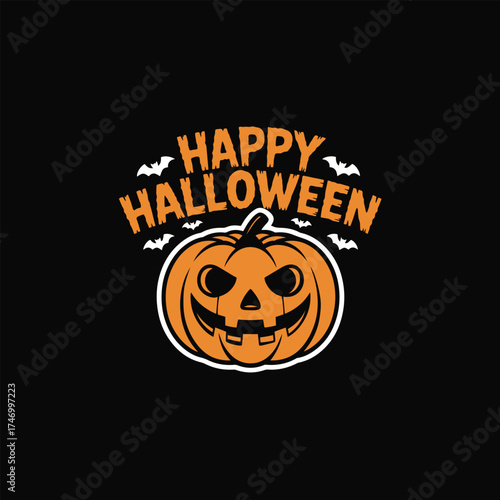 Halloween Graphic T-Shirt Print Design – Flat Vector Illustration