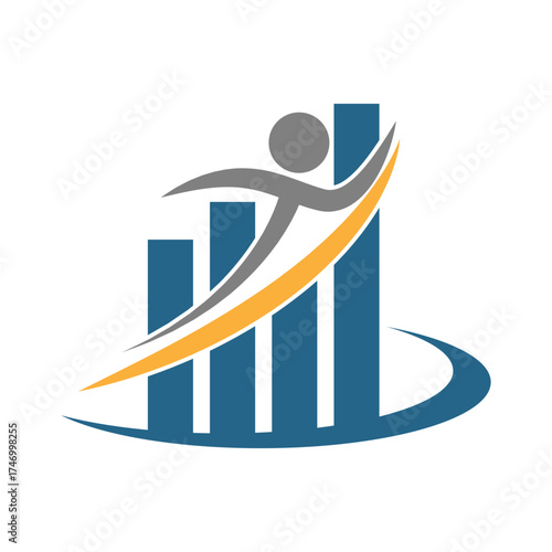 Business growth chart logo