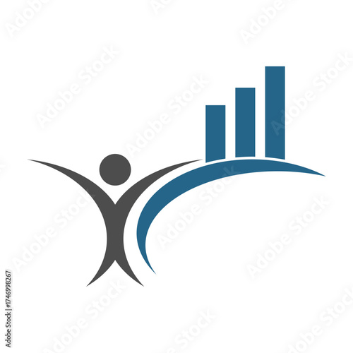 Business growth chart logo