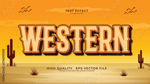 Western editable text effect