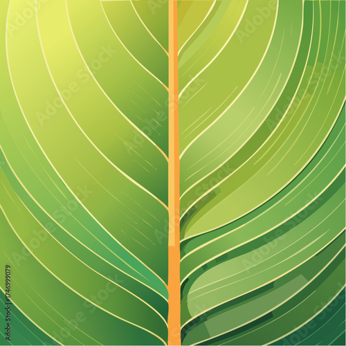 Large green banana leaf with central rib detail