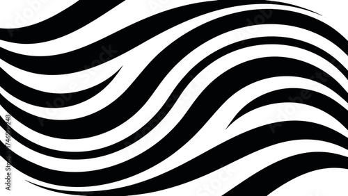 Abstract curved lines pattern black and white texture