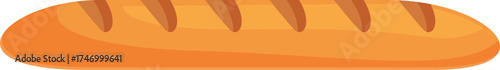 Golden brown baguette displays the artistry of french baking, crispy crust and soft interior