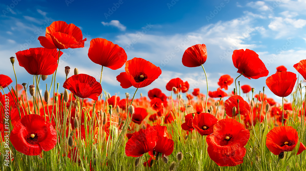 Fototapeta premium field of red poppies