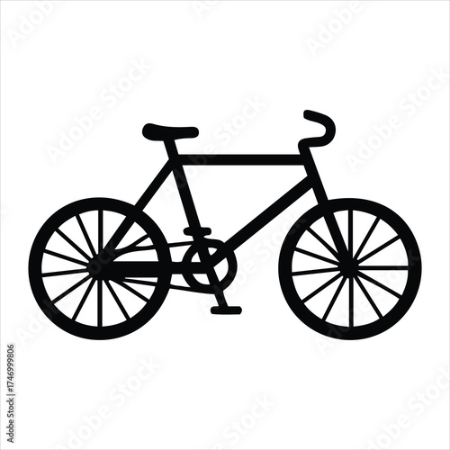 Simple silhouette of a bicycle featuring classic design and clean lines for modern use
