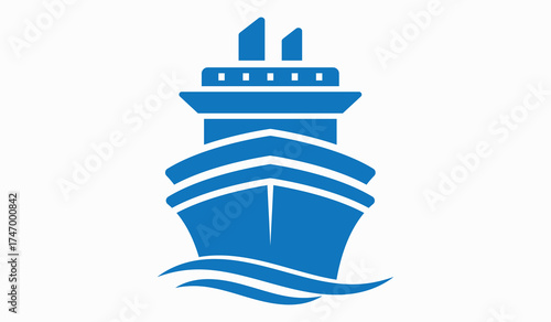 Cruise ship icon vector illustration.Marine travel  vector design on White Background.
