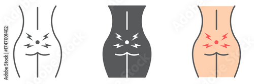 Back pain icon, orthopedic and medical, body ache sign, vector graphics, a linear pattern on a white background. editable stroke