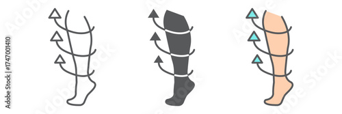Compression stockings icon, medical and equipment, medicine socks sign, vector graphics, a linear pattern on a white background. editable stroke