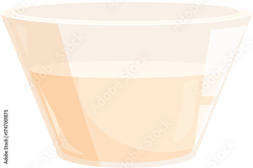 Chemical laboratory glassware containing orange liquid for scientific experiment, analysis, and research