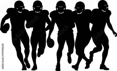 American Football Team Silhouette Collection" Bundle