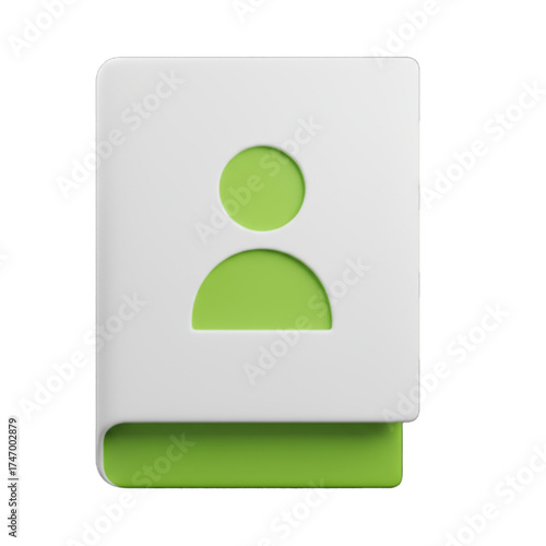 3d rendering of an address book isolated on transparent background for contact