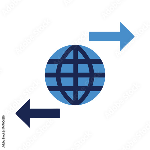 Global Communication Data Exchange Internet Connection Network Icon