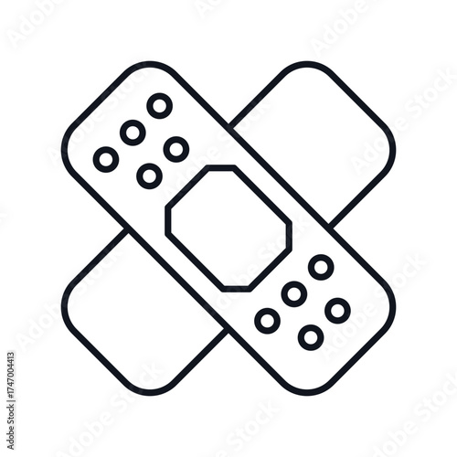 Band Aid icon with white background vector stock illustration