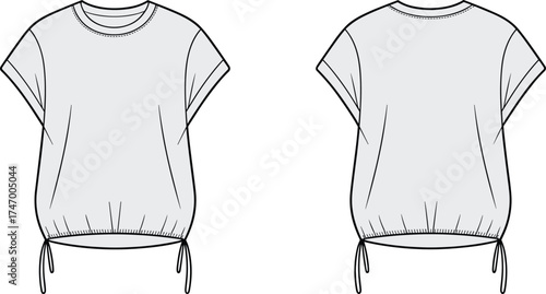 fashion apparel garment clothing sketch vector illustration design template outline casual top shirt blouse style pattern technical drawing flatwear