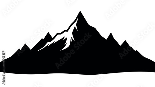 Minimalist black mountain landscape silhouette