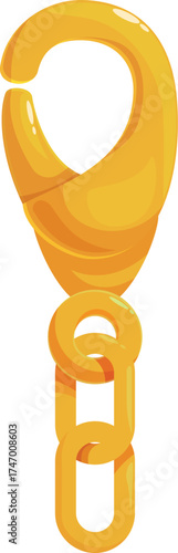 Gold colored lobster clasp securing a chain, essential jewelry finding for creating necklaces and bracelets