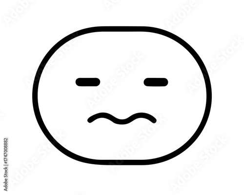 Disappointed face emoticon with a frown mouth