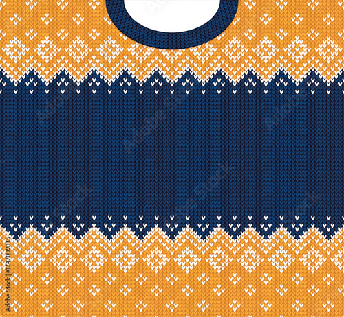 Cozy Knitted Christmas Border with Snowflakes