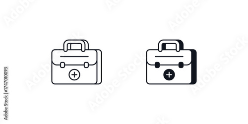 First Aid Kit set icon with white background vector stock illustration
