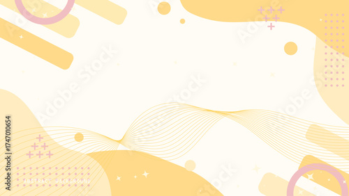 Abstract Warm Background with Gentle Waves and Organic Patterns - Ideal for Creative Branding, Posters, and Digital Designs, Highlighting Soft Yellow, Pink Tones, and Subtle Geometric Accents