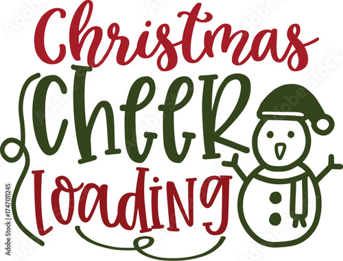 Happy new year greeting card design with a festive snowman and merry Christmas text illustration sign in 3D vector