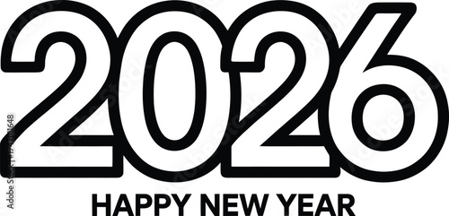 Bold year 2026 number typography with soft pink hue and subtle shadow effect vector