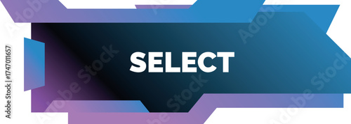 Modern select button with vibrant gradient colors representing user interface and interactive design