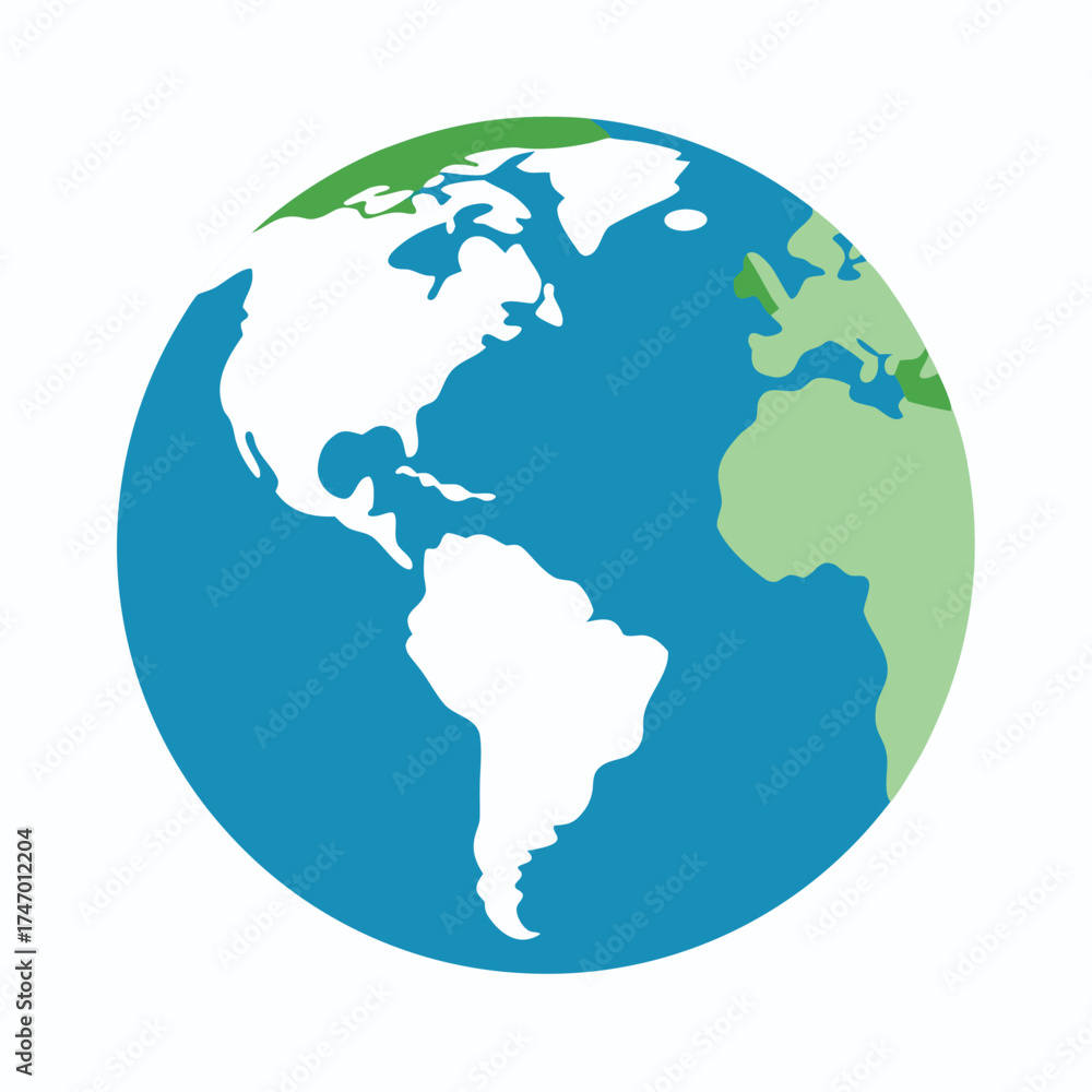 Obraz premium Clean Globe World Map Icon Vector Isolated on White Background