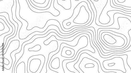 Abstract topographic lines. geographic grid map. topographic line contour map patterns background, Modern design with White background with topographic wavy pattern design. Vector illustration.