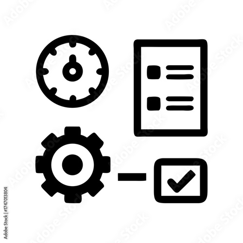 Workflow management icons for process and automation