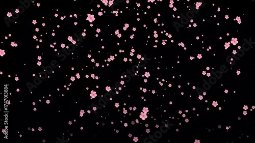 Pastel Pink Snowfall Background Animation. Winter snow flakes particles Holiday Video Background for Christmas and New Year. Snowflakes flying background, Seamless Snow flakes falling down Loop