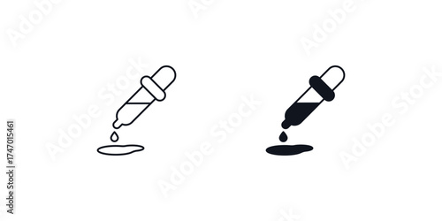 Eyedropper  set icon with white background vector stock illustration