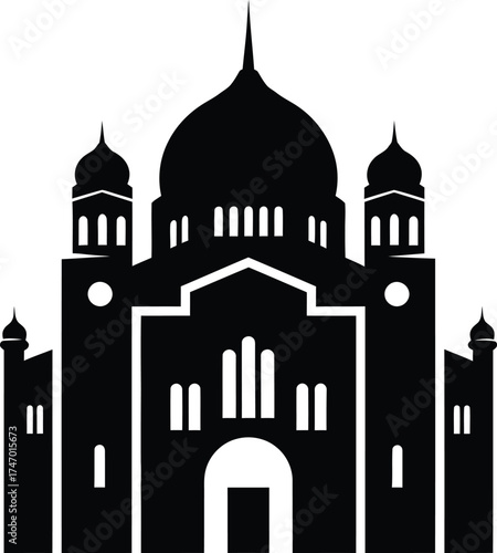 Mosque silhouette illustration islamic religious building design