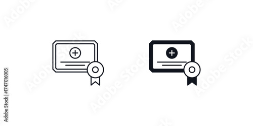 Certification set icon with white background vector stock illustration