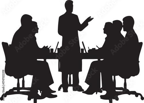 silhouettes of business people