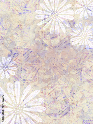 Distressed vintage floral scrapbook paper