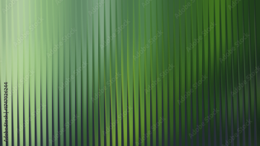 Obraz premium Abstract green background with vertical lines and blurred light effect