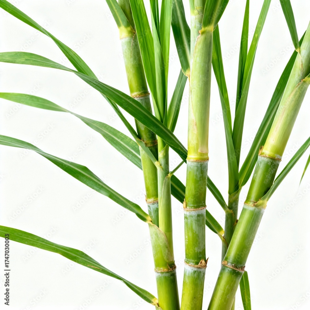 Fototapeta premium green sugarcane isolated on white