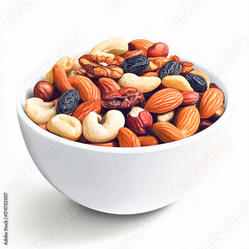Dry fruits in a white bowl