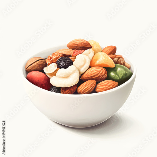Dry fruits in a white bowl