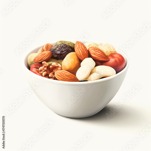 Dry fruits in a white bowl