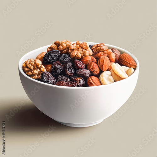 Dry fruits in a white bowl